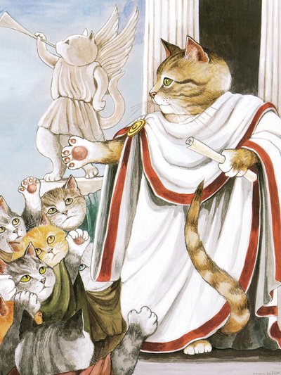 Ilustração de Shakespeare Cats: Livro de cartazes (pub. 2016) de Susan Herbert