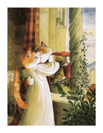 Ilustração de Shakespeare Cats: Livro de cartazes (pub. 2016) de Susan Herbert