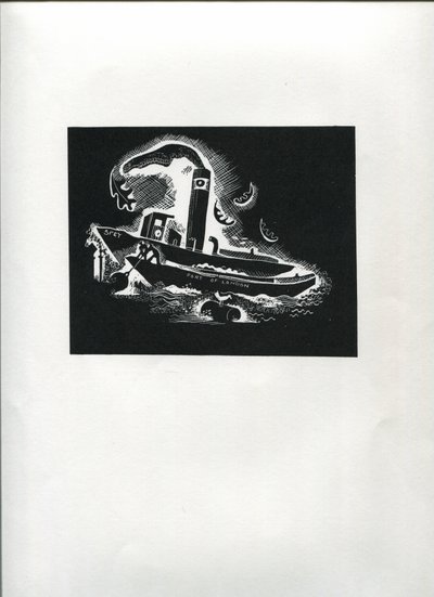 Thames Boat (impressão em bloco de linhas) de Suzanne Cooper