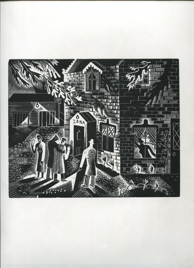 The Carol Singers (gravura em madeira) de Suzanne Cooper