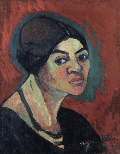 "Autoportrait" (Auto-retrato) Pintura de Suzanne Valadon (1865-1938) cerca de 1916 Colecção privada de Suzanne Valadon