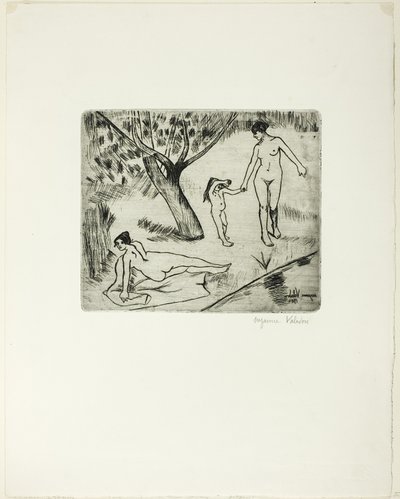 Mulher e criança à beira da água de Suzanne Valadon