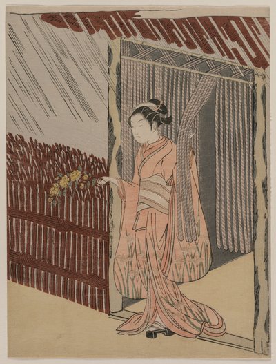 Uma Garota Vestida de Rosa, 1766. de Suzuki Harunobu