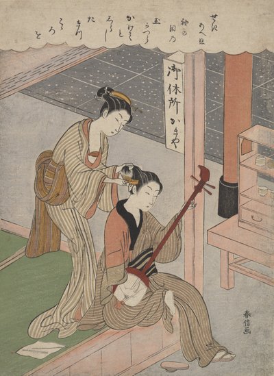 Penteando o cabelo, 1770., 1770. de Suzuki Harunobu