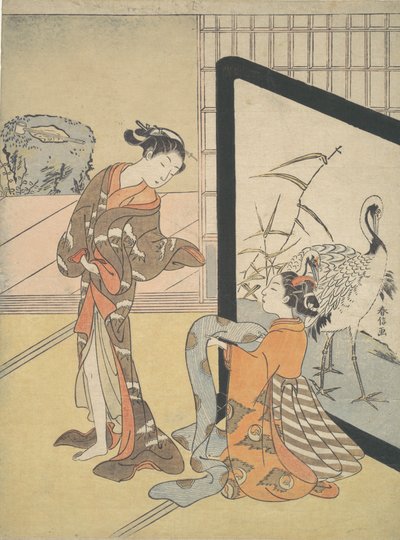 Courtesan e Shinzo, 1725-1770. de Suzuki Harunobu