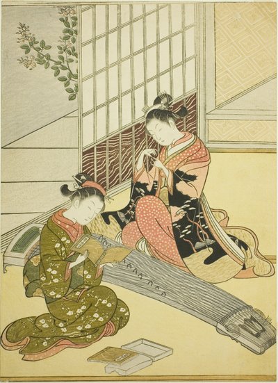 Gansos Descendentes das Pontes Koto (Kotoji no rakugan), da série "Eight Views of the Parlor (Zashiki hakkei)" de Suzuki Harunobu
