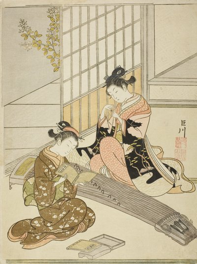 Gansos descendentes das pontes de Koto de Suzuki Harunobu