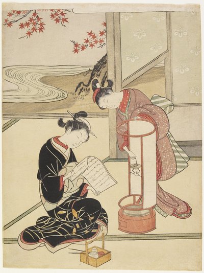 Brilho da Noite da Lanterna, depois de 1766 de Suzuki Harunobu