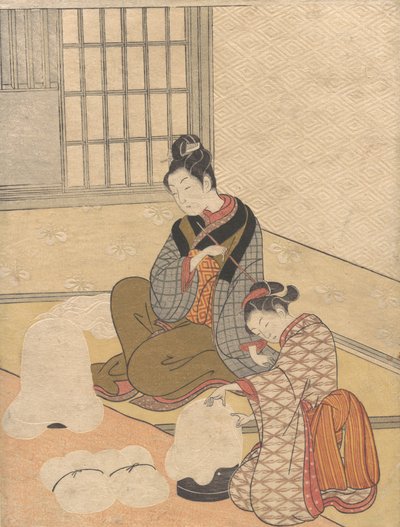 Evening Snow on the Nurioke, da série Eight Parlor Views, ca. 1766., c. 1766. de Suzuki Harunobu