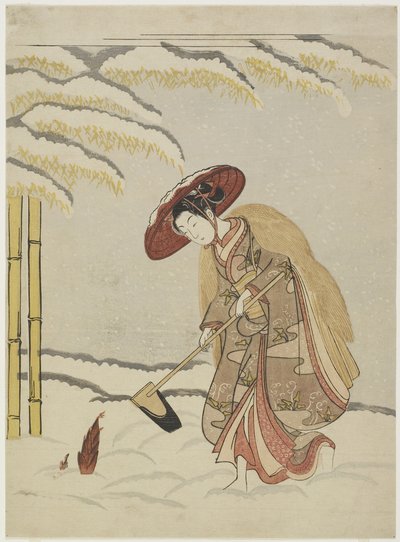 Mitate de Meng Zong, um dos vinte e quatro paradigmas da piedade filial, depois de 1765 de Suzuki Harunobu