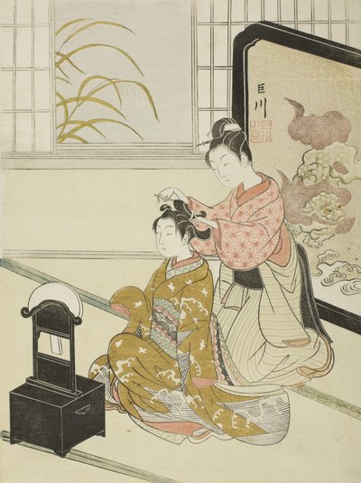 A lua do outono no espelho de Suzuki Harunobu