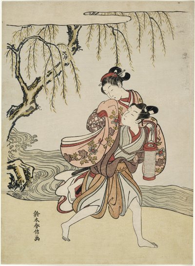 The Elopement (paródia do episódio de Akutagawa de "Tales of Ise") de Suzuki Harunobu
