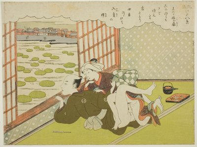 The Evening Mistress at Ueno (Ueno no bansho), da série "Eight Fashionable Views of Edo (Furyu Edo hakkei)" de Suzuki Harunobu