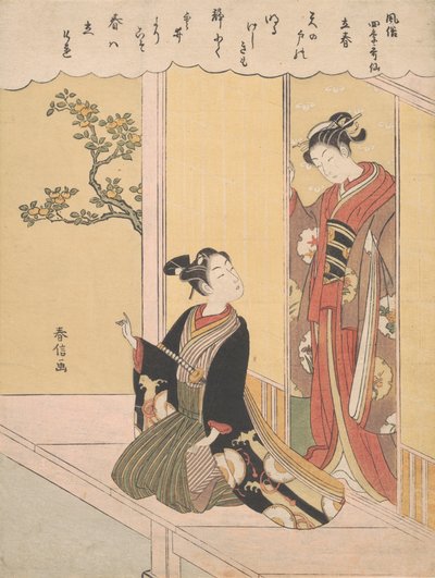 The First Day of Spring Risshun, da série Fashionable Poetic Immortals of the..., ca. 1768. de Suzuki Harunobu