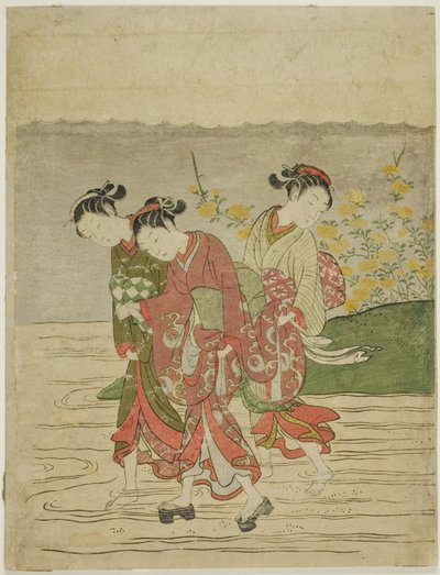 The Jewel River at Ide, de uma série sem título de Six Jewel Rivers de Suzuki Harunobu
