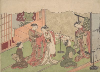 A Cerimônia de Casamento, provavelmente 1768., provavelmente 1768. de Suzuki Harunobu