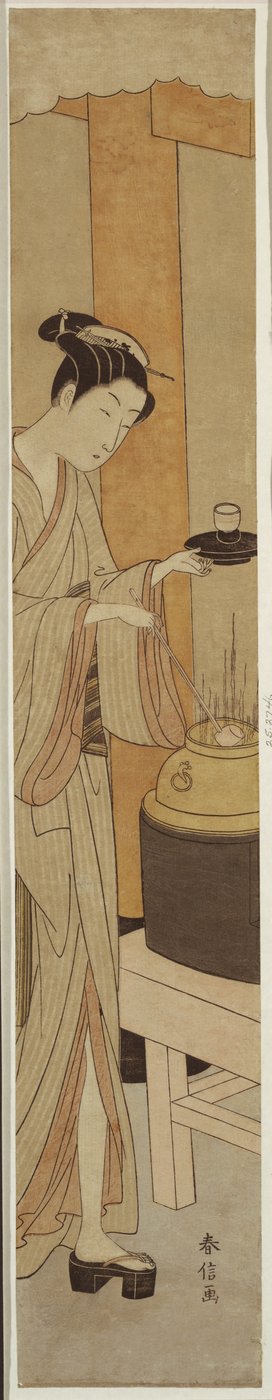 A garçonete Osen da casa de chá Kagiya de Suzuki Harunobu