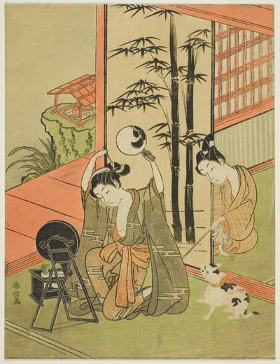 Fazendo cócegas no pé dela de Suzuki Harunobu