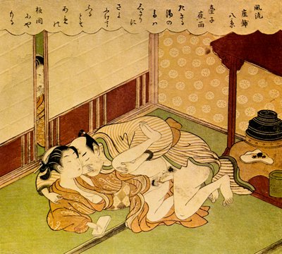 Dois amantes, c1750. de Suzuki Harunobu
