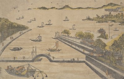 Vista de Fukagawa, Edo, ou? 1764. , mosquito. 1764. de Suzuki Harunobu