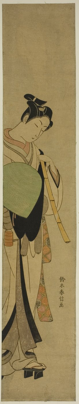 Jovem vestido como um monge mendicante de Suzuki Harunobu