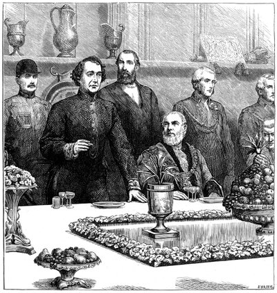Lord Beaconsfield em um banquete no Guildhall, final do século XIX, 1900 de Swain