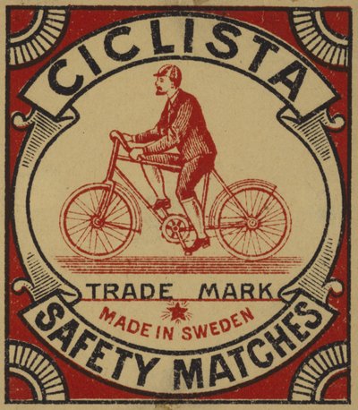 Etiqueta para os jogos de segurança Ciclista de Swedish School