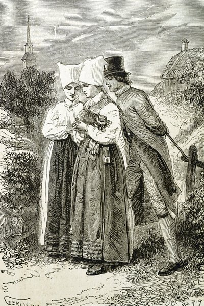 Pessoas com roupas típicas de Swedish School