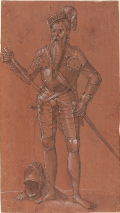 Um homem de armadura de Swiss 16th Century