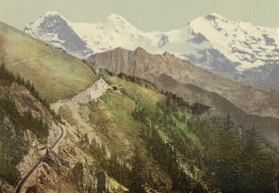 Oberland Bernese: Schynige Platte, linha ferroviária (foto a cores) de Swiss Photographer