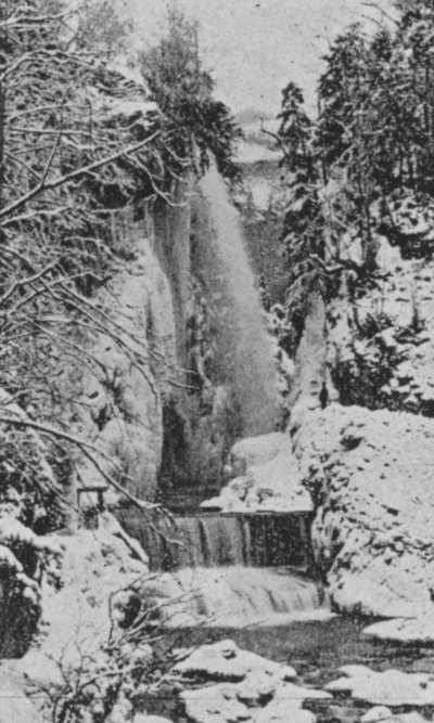 O desfiladeiro de Taubenloch, perto de Biel no inverno (foto a p/b) de Swiss Photographer