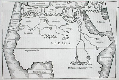 África, de "Polyhistor, rerum toto orbe memorabilium..." de Caius Julius Solinus, publicado Basileia 1543 (xilogravura) de Swiss School