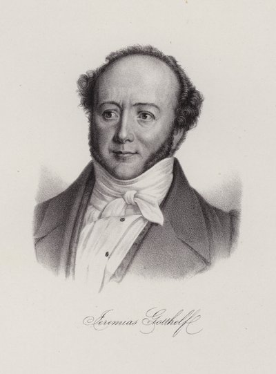 Albert Bitzius, romancista suíço que escreveu sob o nome de Jeremias Gotthelf (gravura) de Swiss School