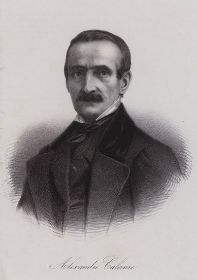 Alexandre Calame, pintor paisagista suíço (gravura) de Swiss School