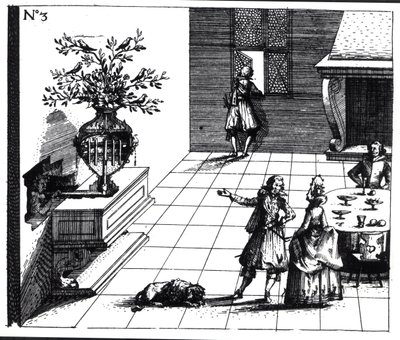 Árvore musical da canção do pássaro, publicada c.1670 de Swiss School