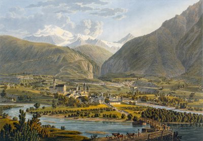 Brig no Ródano, Alpes Berneses, Suíça, 1819. de Swiss School