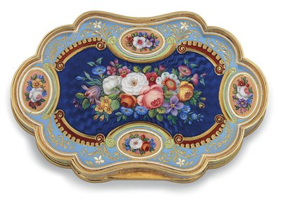 Caixa de ouro com retrato esmaltado do vice-rei Abbas I do Egito, c.1820 (ouro, esmalte e diamantes) de Swiss School