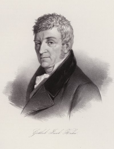 Gottlieb Jakob Kuhn, folclorista e poeta suíço (gravura) de Swiss School