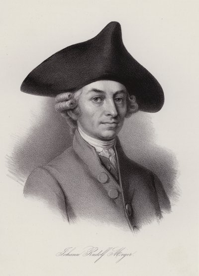 Johann Rudolf Meyer, fabricante e filantropo suíço de fitas de seda (gravura) de Swiss School