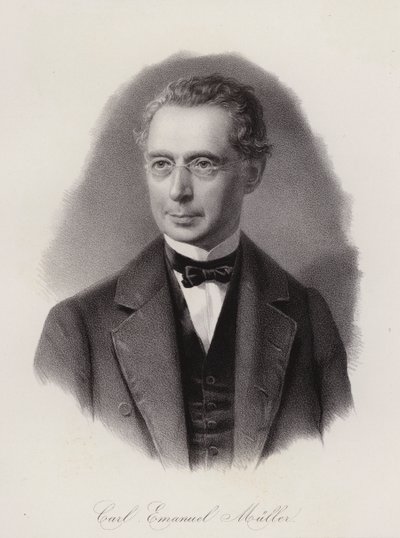 Karl Emanuel Muller, engenheiro civil e político suíço (gravura) de Swiss School