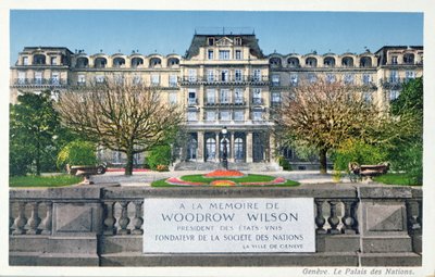 Cartão postal do Palais des Nations em Genebra, cartão postal c.1924 de Swiss School