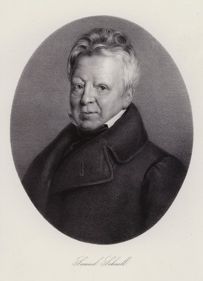 Samuel Ludwig Schnell, advogado suíço (gravura) de Swiss School