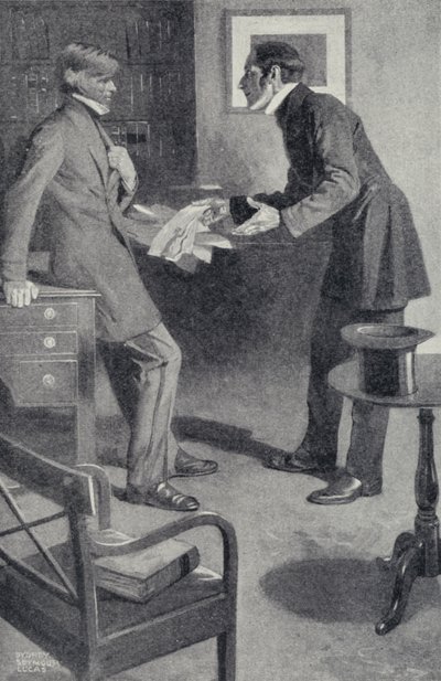 John Stuart Mill leva ao seu amigo Thomas Carlyle a terrível notícia de que uma rapariga descuidada queimou o seu manuscrito (litografia) de Sydney C Lucas