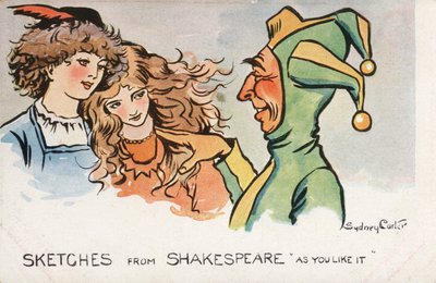 Cena da peça de Shakespeare As You Like It (cor litho) de Sydney Carter