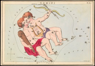 Gémeos, c.1825 (cartão, papel, tecido) de Sydney Hall
