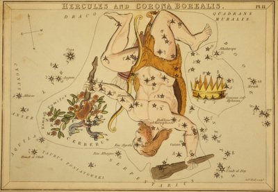 Hércules e Corona Borealis, ilustração de 