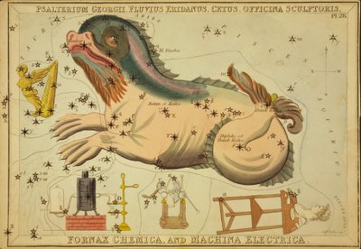 Saltério de Jorge, Rio Eridanus, Cetus, Planilha do Escultor, Forno Químico e Máquina Elétrica, Ilustração de 
