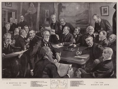 Uma reunião do Conselho da Sociedade de Artes de Sydney Prior Hall