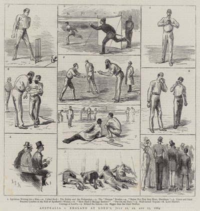Austrália Versus Inglaterra no Lord&39;s, 21, 22 e 23 de julho de 1884 de Sydney Prior Hall