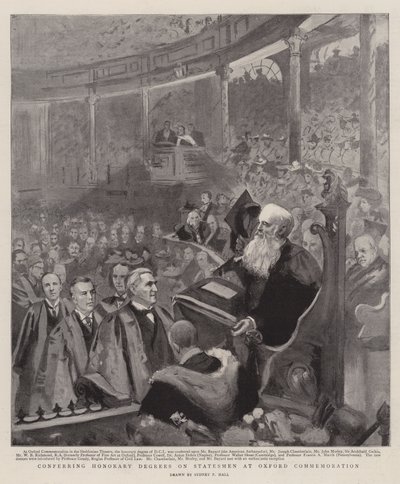 Conferindo Graus Honorários em Estadistas na Comemoração de Oxford de Sydney Prior Hall